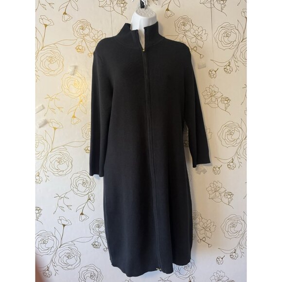Tommy Bahama Dress Sweater Size Large Black Cable Knit Long Sleeve Zip New 057 - Picture 2 of 8